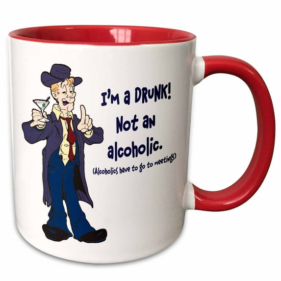 3drose, Party Guy with Im a Drunk, 15oz Two-tone Red Mug