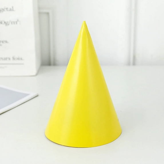Party Hats for Birthday Celebrations Twenty Pieces Gold Foil Cone Hats for Kids and Adults with Elastic Strings for Festive Event Theme Occasions A248 Yellow