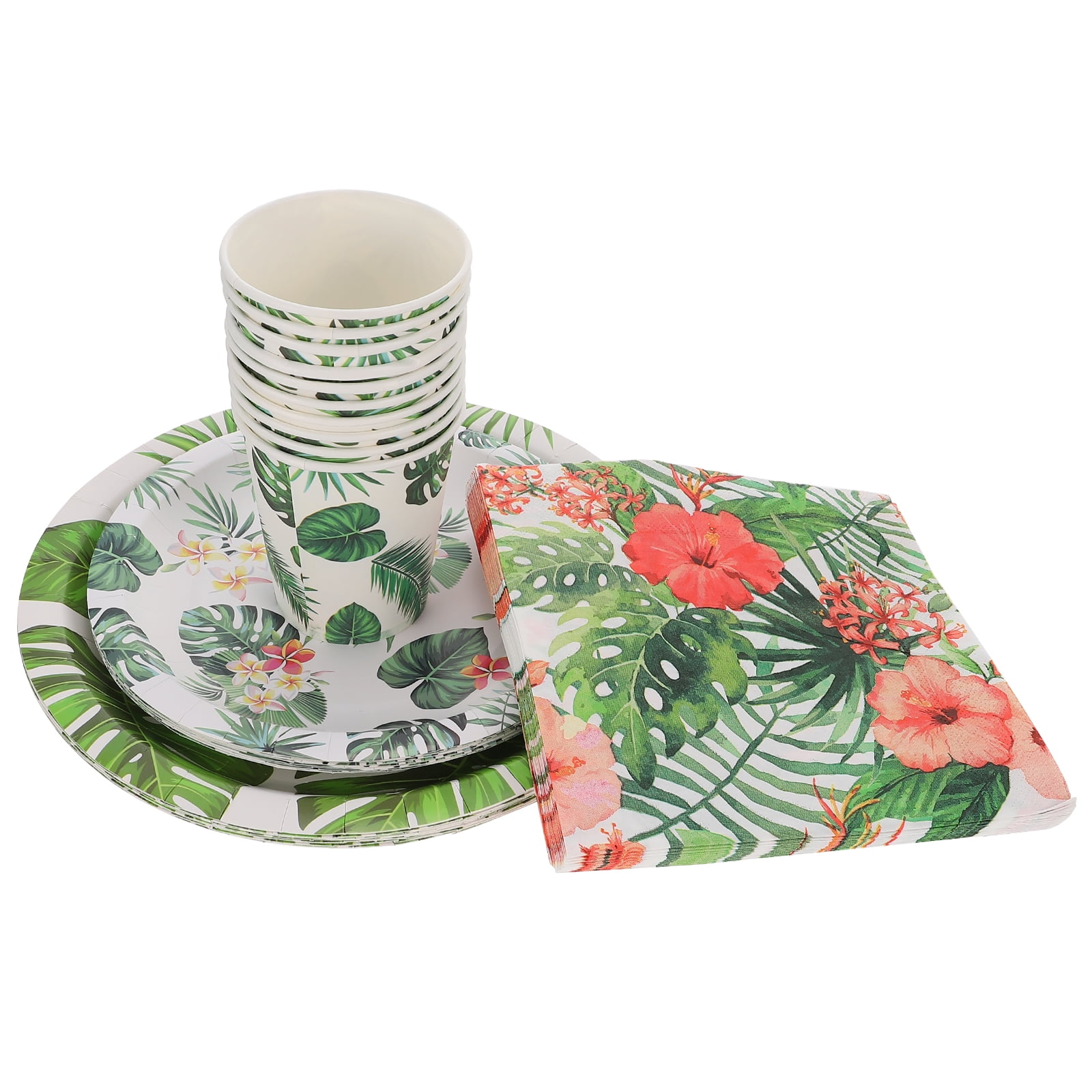 Party Hawaiian Plates Paper Luau Cup Napkins Plate Supplies Disposable