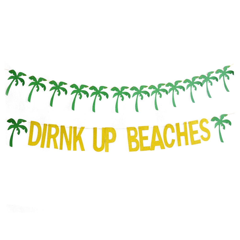 Party Hawaiian Supplies Banner Summer Tropical Birthday Moana Decor Jungle Hanging Birthdays