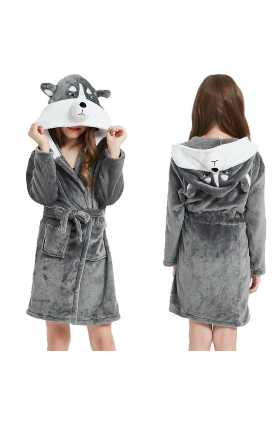 Kid Husky Dog Hooded Robe
