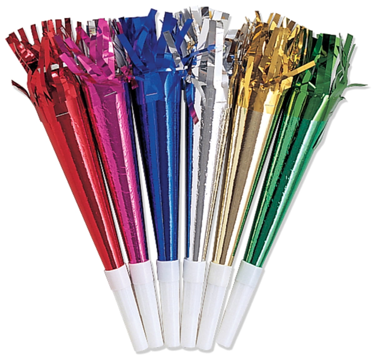 Party Horns, 9.5", 8Pack, Assorted Colors