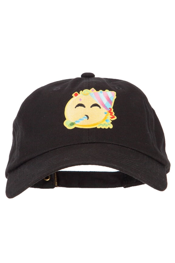 Party Icon Patched Unstructured Washed Cap - Black OSFM
