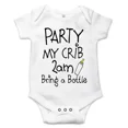 thumbnail image 1 of Party In My Crib 2Am Bring A Bottle Best Shower Gift Cute Message Baby Bodysuit Cute Baby Onesie, BABY BODYSUIT LAT 4424, 1 of 3