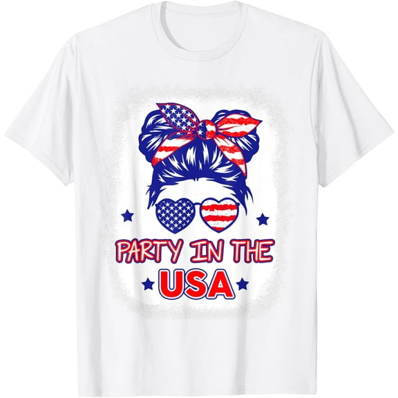 Party In The USA Patriotic-Shirt Teen Girls Youth American T-ShirtMen and women, White T-shirt, size: Extra large