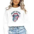 thumbnail image 1 of Party In The USA Retro America Sweatshirt for Women & Teens Rock and Roll Sweater White Sweatshirt Adult Small, 1 of 4