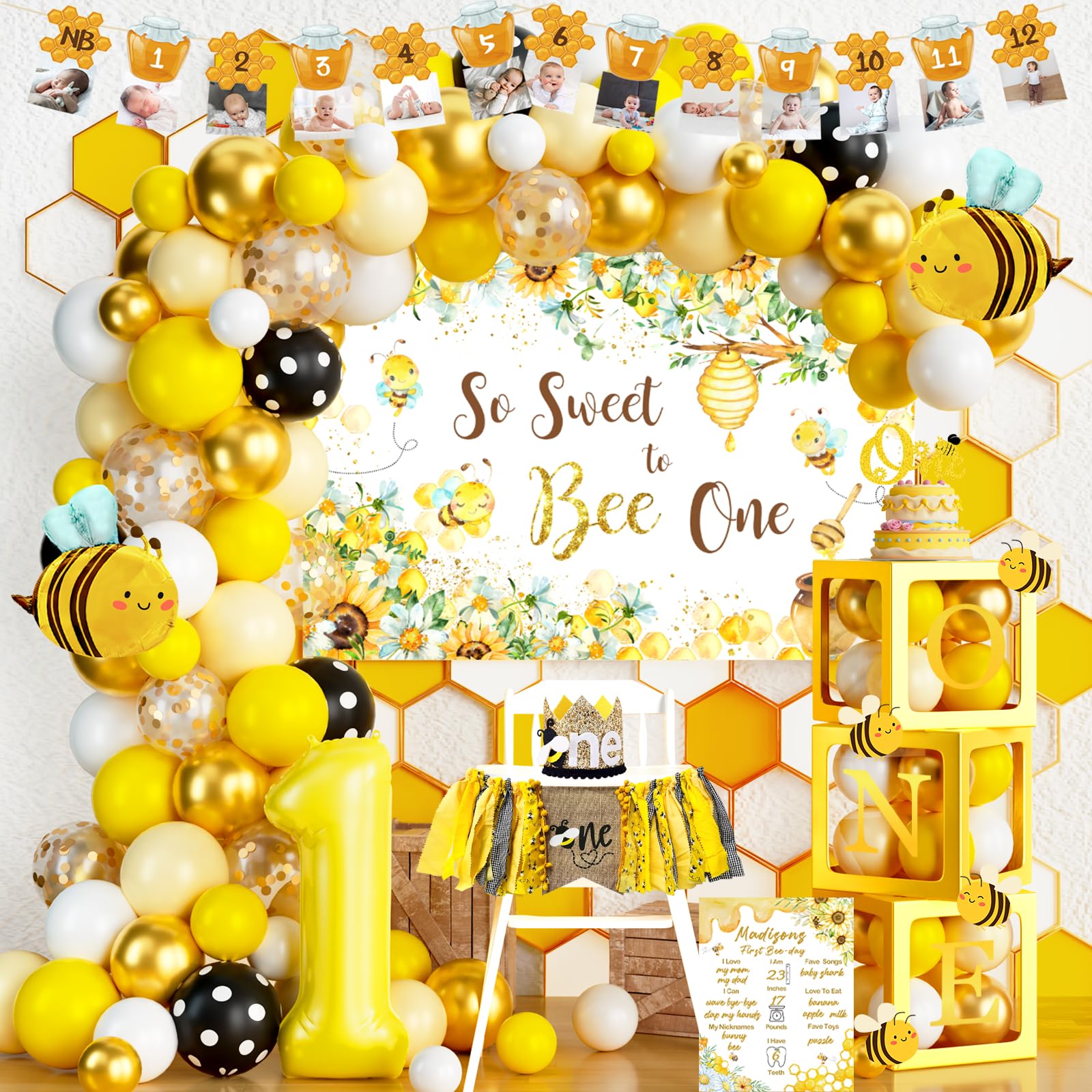 Party Inspo 1st Birthday Decorations - Bumble Bee & Honey Bee Themed ...