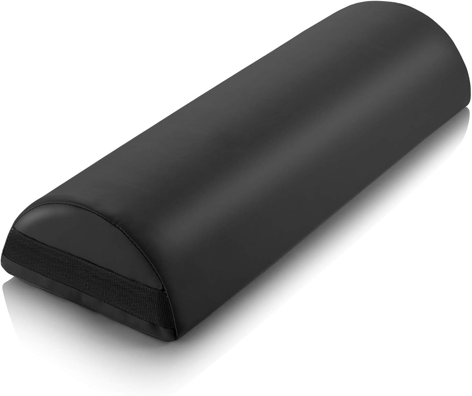 ForPro Premium Jumbo Half-Round Bolster Pillow For Massage And Yoga, Oil And Stain-Resistant, 9"W X 4.5" H X 26"L, Black