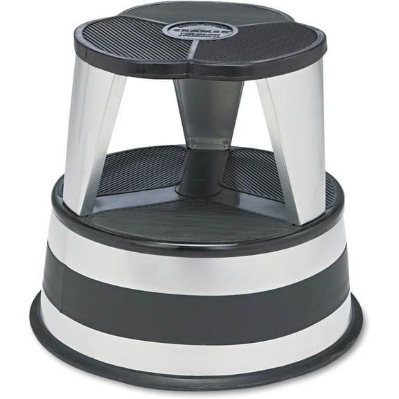 Party Kik Step Steel Step Stool - Two Step Stool, Holds 350 lbs (Silvertone)