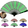 thumbnail image 1 of Party LED Hand Fan, Boots on The Ground Fan, Hand Popping Fan for Women Foldable, Clacking Large Fans for Line Dancing Glowing Stage Performance, Birthday Wedding Home Decor, Enthusiasts Gift (Green), 1 of 8