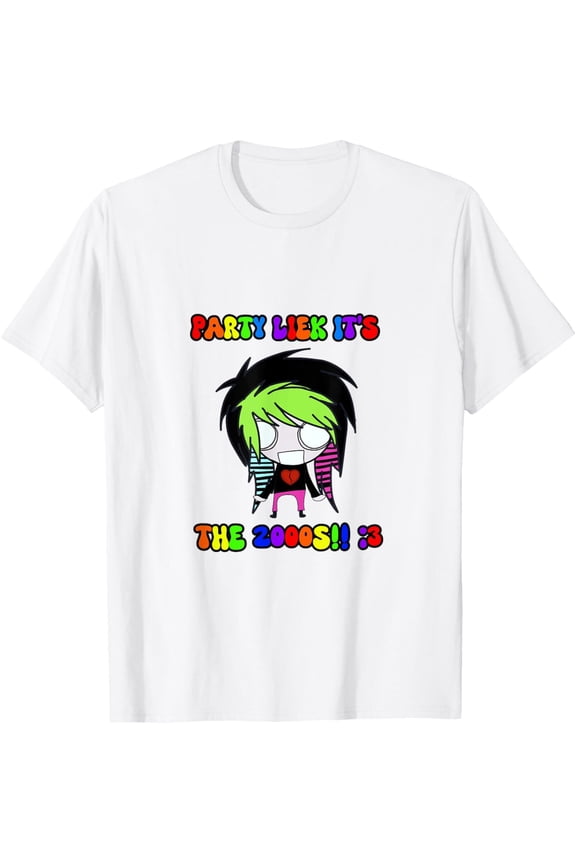Party Liek It'S The 2000'S Scene Y2K Emo T-Shirt