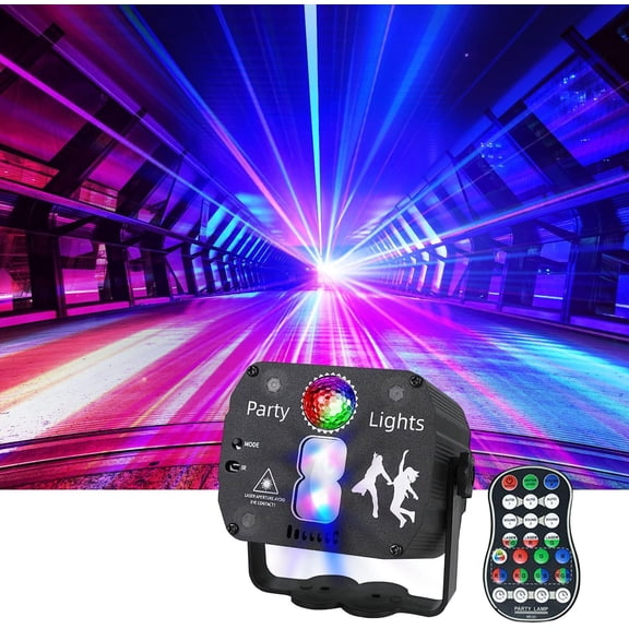 Party Light, DJ Disco Party Light by Sound Activated Remote Control, RGB LED Projector Stage Light with Time Function for Indoor Light Show Xmas Club KTV Bar Halloween Decor