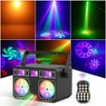 thumbnail image 1 of Party Lights 5 in 1 DJ Disco Light, Rotating Pattern Stage Lights, UV/White Strobe Lights with Remote Control for Xmas Club Bar Holiday Christmas Birthday Wedding, 1 of 8