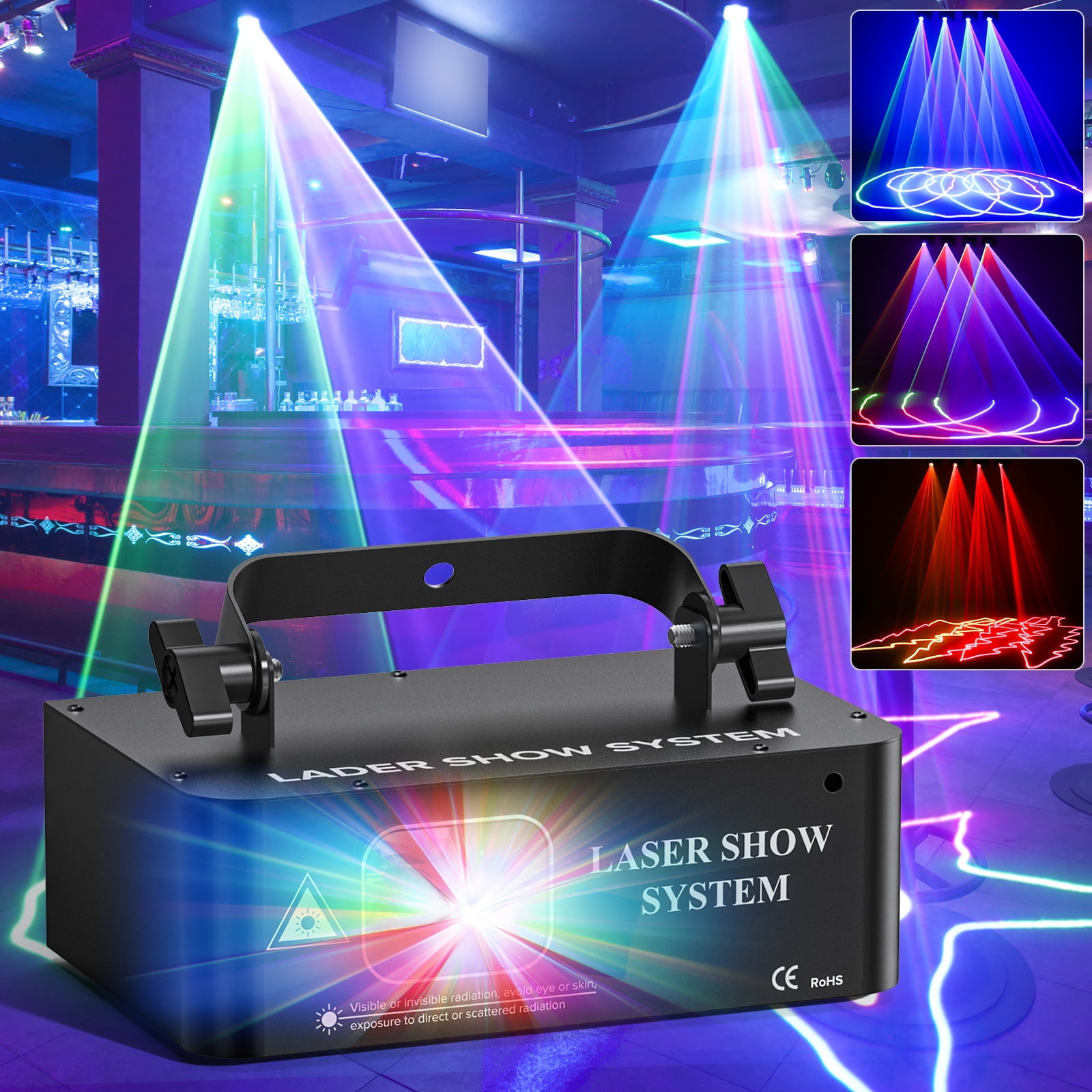 Party Lights DJ Disco Lights LED Indoor Stage Lights RGB Scanner Beam Effect Stage Light Sound Activated DMX512 Laser Projector Lighting Show for Birthday