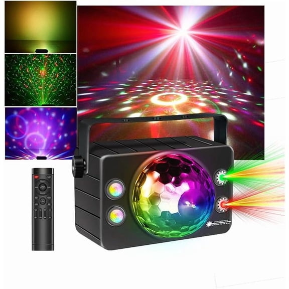 Party Lights Disco Ball Light Party Lights DJ Disco Lights LED Stage Strobe Lights Sound Activated with Remote Control for for Parties Xmas Club Bar Gift Birthday Rave Holiday Christmas Dance Room