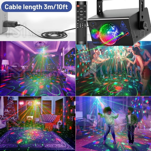 Party Lights Disco Light, Disco Ball Dj Stage Lighting Sound Activated Strobe Light Rave Lights for Parties Dance Concert Wedding Bar Club Karaoke Living Room Birthday Christmas Halloween Decorations