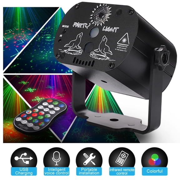 Party Lights Disco Lights, Strobe Stage Light Projector with Remote Control for Parties Bar Birthday Wedding Holiday Event Live Show Xmas Decorations Lights