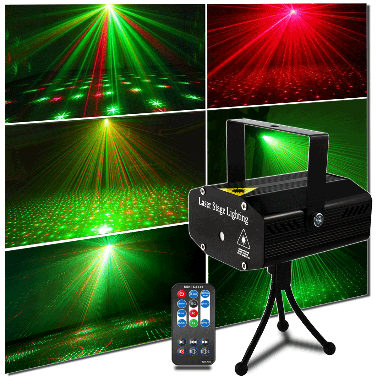 Lightahead LED Sound Activated Stage Light ? Multi Color Auto Strobe