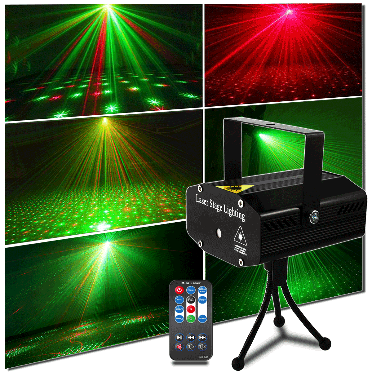 Party Lights Disco Lights Rave Stage Lighting Projector Effect Sound