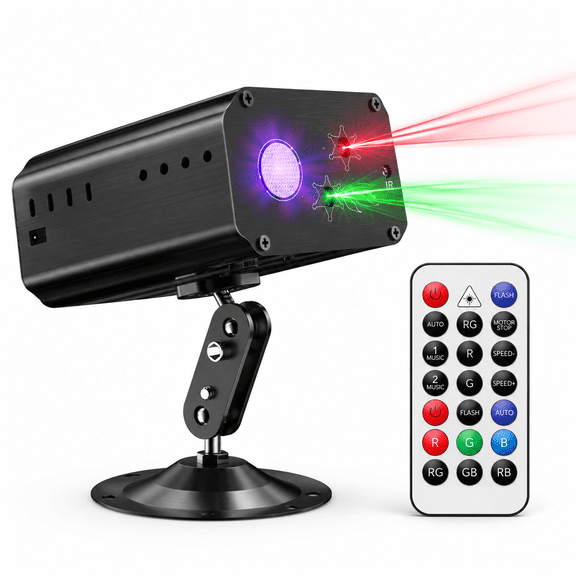 Party Lights Dj Disco Lights, Strobe Stage Light Sound Activated Laser Lights Projector with Remote Control for Parties Bar Birthday Wedding Holiday Event Live Show Xmas Decorations Lights