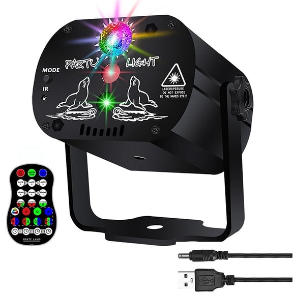 Party Lights Dj Disco Lights,Strobe Stage Light Sound Activated,Laser Llights Projector with Remote Control for Parties Bar Birthday Wedding Holiday Event Live Show (USB Power)