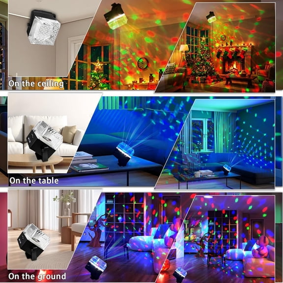 Party Lights Indoor, 7 Modes Disco Ball Light with Remote, Sound Activated Stage Lamp for Club Pub Karaoke KTV, Strobe Light for Parties Home Room Birthday Christmas Halloween Decorations (Style A)