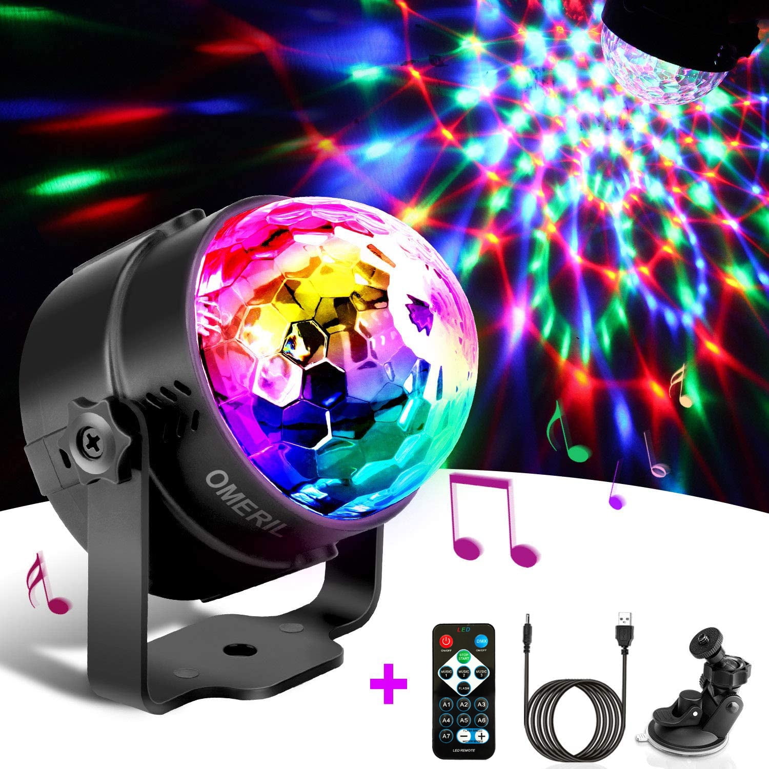 Party Lights, Sound Activated Strobe Light Stage Light with Remote ...