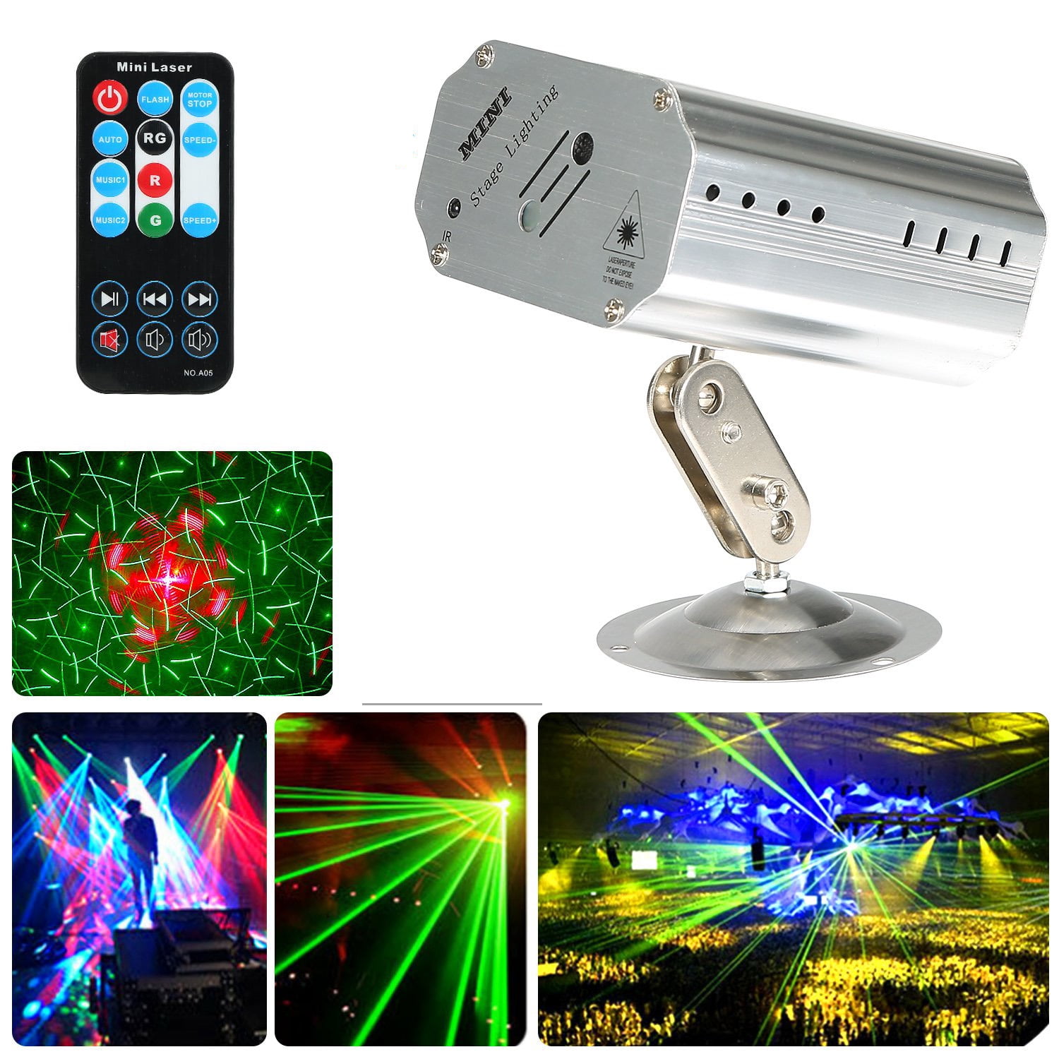 LNKOO Party Lights, RGB DJ Disco Stage Laser Light Sound Activated Led  Projector for Christmas Halloween Decorations Gift Birthday Wedding Karaoke  KTV Bar 