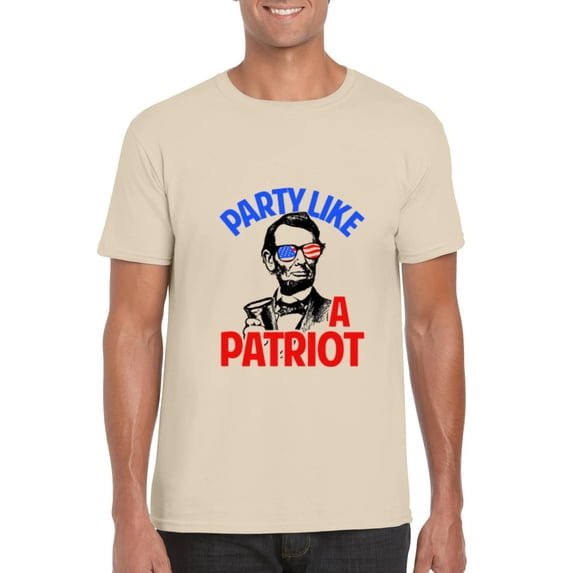 Party Like A Patriot USA 4th Of July Celebration Fun T-Shirt, for men & women, up to size 5XL