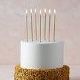 thumbnail image 1 of Party Long Thin Cake Candles Metallic Birthday Candles in Holders for Cakes Cupcake, Champagne Gold, 1 of 4