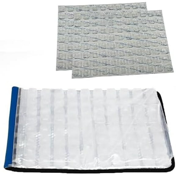 Party Mat Chiller - Food Cooling Buffet Cooler for Cold Serving Blue (19" x 15") and Party Mat Chiller Refill Ice Sheet - Extra Replacement Ice for Extended Cooling (2 Pack)