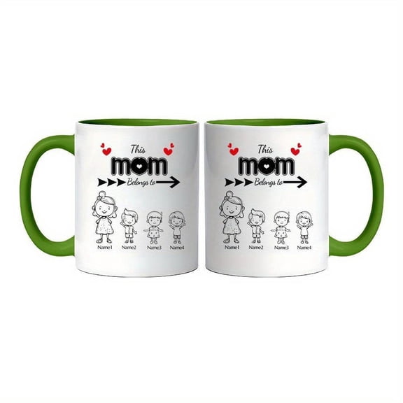 Party Mug Little Man Pattern Mug Custom Your Name Mug 11oz Can Be Customized with 2 4 Names Mug Dedicated to Mothers Holiday Gifts Mothers and Grandmo