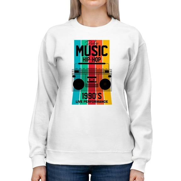 Party Music Hip-Hop Sweatshirt Women -SPIdeals Designs, Female Small
