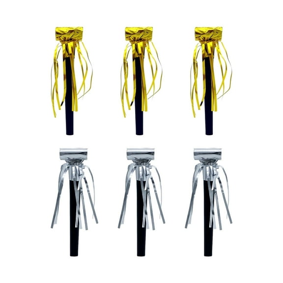 Party Noise Makers - , Gold/Silver Tassel - for New Year/Birthday, Festive Sound Blowers(6Pcs)