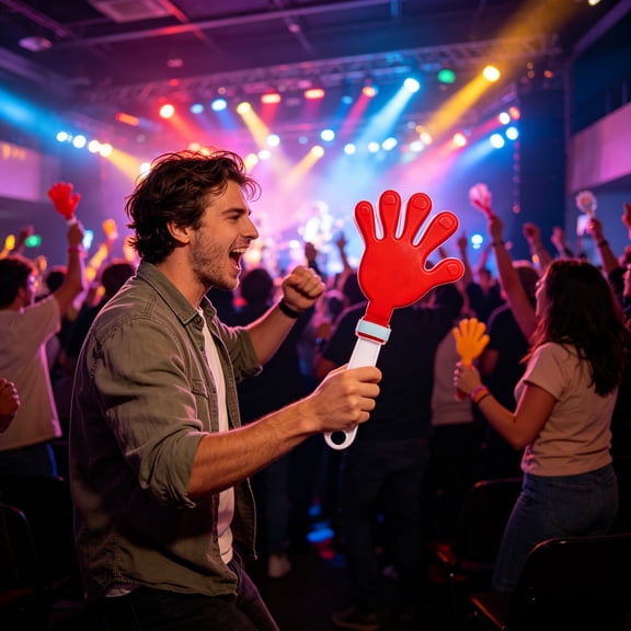 Party Noisemaker Hand Clapper Cheering Prop Loud Clapping Sound Creative Design for Concerts Sports Events Festivals 11 Inch
