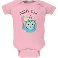 thumbnail image 1 of Party Owl Funny Cute Soft Baby One Piece Light Pink 0-3 M, 1 of 1