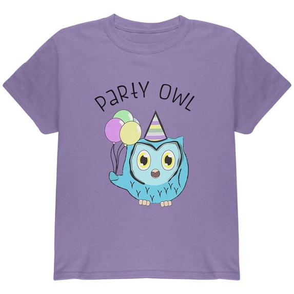 Party Owl Funny Cute Youth T Shirt Violet YMD
