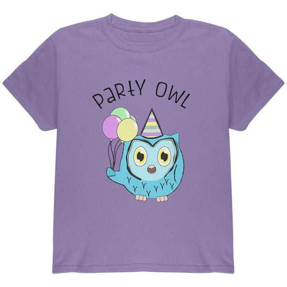 Party Owl Funny Cute Youth T Shirt Violet YSM