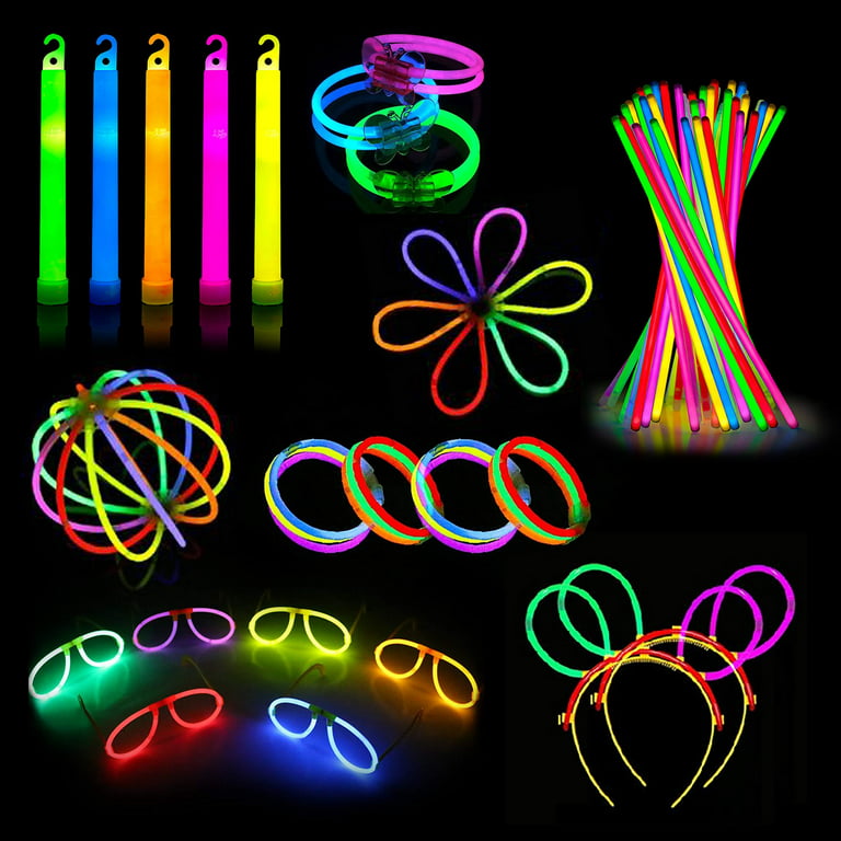 Glow Sticks Party Pack - 240 PCS Includes, 100 Pcs 8' Glow sticks,10 Pcs  Ultra-Bright