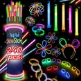 thumbnail image 1 of 240 Glow Sticks Party Pack  Camping Glow Activities For Families  Neon Light Sticks Decoration For Party Favors Kids And Adults, Balls, Flowers And Much More, 1 of 9