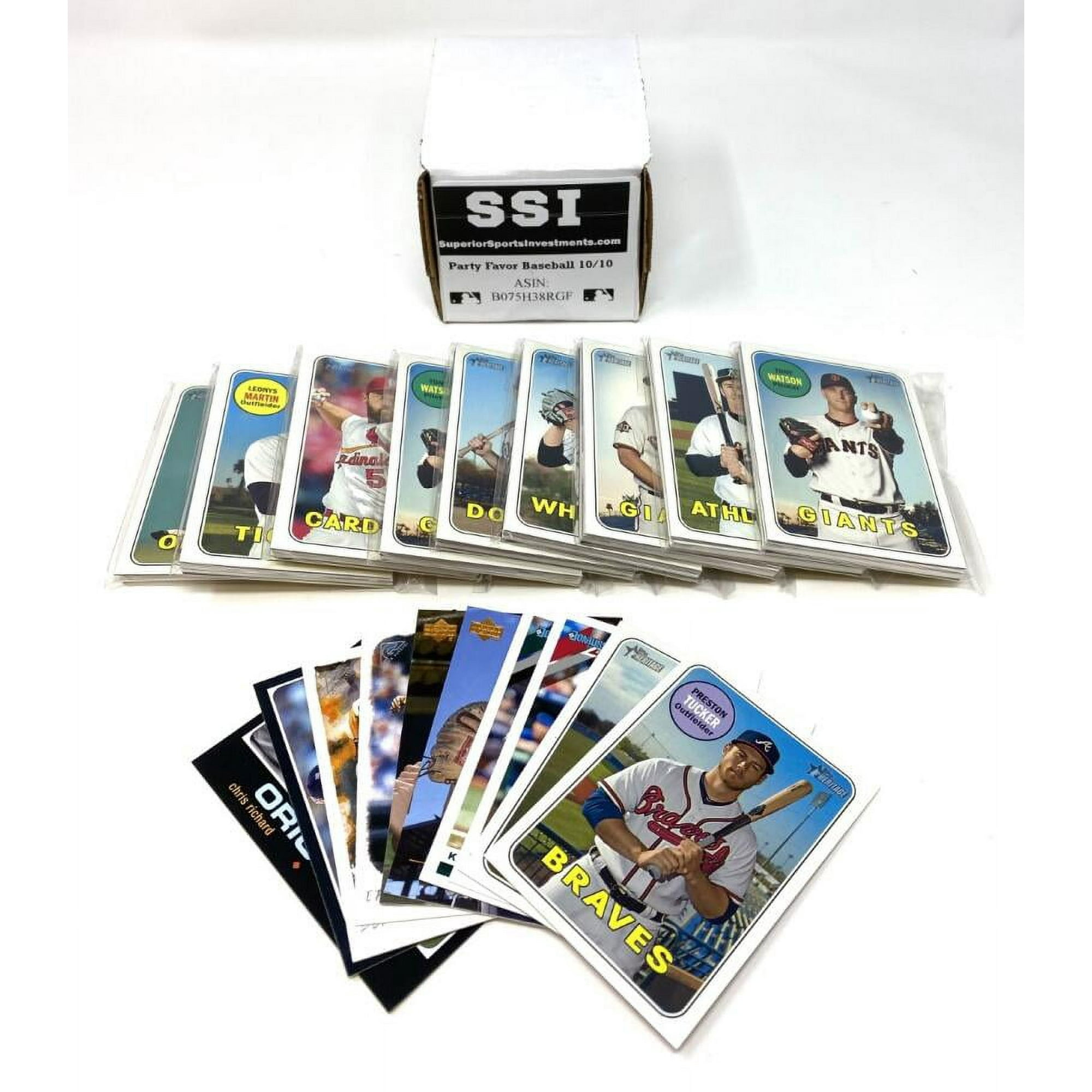 Party Pack Set - 10 Sets of 10 Baseball MLB Cards in Gift Box
