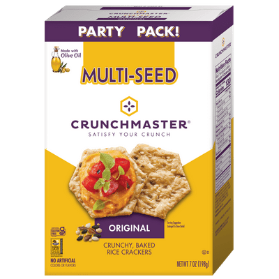 Crunchmaster Multi-Seed Original Gluten-Free crackers, Party Pack, 7 oz. Bag in Box