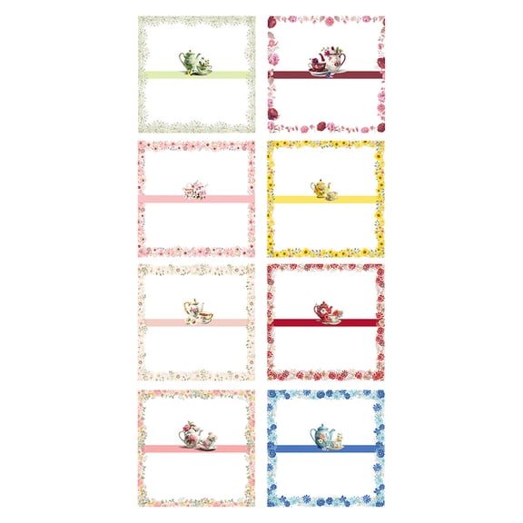 Party Paper Labels for Table Card Decoration Set 8 Designs Perfect for Birthday Parties Family Gatherings Events School Celebrations