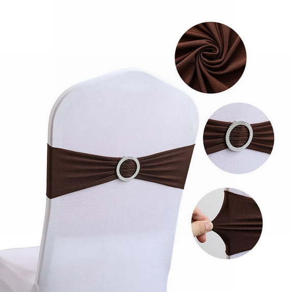 Party Photo Booth Props 10Pcs Hotel Wedding Banquet Chair Back Cover Decoration Bow Chair Cover Chair Streamer Elastic Strap,Brown Party Balloon