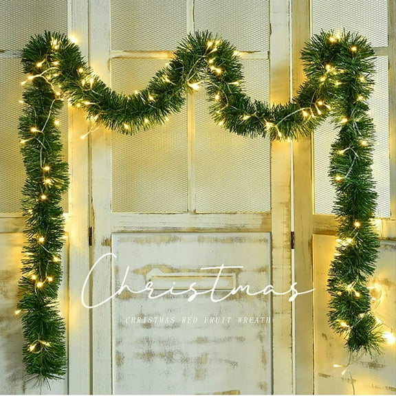 Party Photo Booth Props 16.5Ft Christmas Garland Decorations With 50 Led Light Green Holiday Decor For Outdoor Or Indoor Home Garden Artificial Greenery Garland Or Holiday Decorations,Green Party Bal