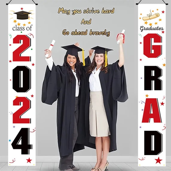 Party Photo Booth Props Graduation Decorations 2024 Grad Banner Blue Porch Door Sign Welcome Banner For Indoor Outdoor Wall Indoor Outdoor Graduation Decorations Class Of 2024, Graduation Party Balloo