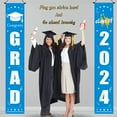 thumbnail image 1 of Party Photo Booth Props Graduation Decorations 2024 Grad Banner Blue Porch Door Sign Welcome Banner For Indoor Outdoor Wall Indoor Outdoor Graduation Decorations Class Of 2024, Graduation Party Balloo, 1 of 8