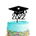 thumbnail image 1 of Party Photo Booth Props Personalized Cake Topper Custom Congrats Graduation Hat Student Class Of 2022 Double Sided Glitter Card Baby,Black Graduation Party Balloon, 1 of 9