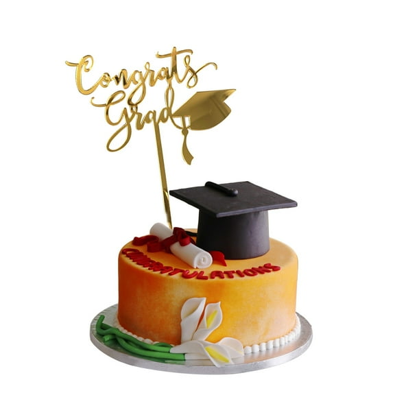 Party Photo Booth Props Personalized Cake Topper Custom Congrats Graduation Hat Student Class Of 2022 Double Sided Glitter Card Baby,Gold Graduation Party Balloon