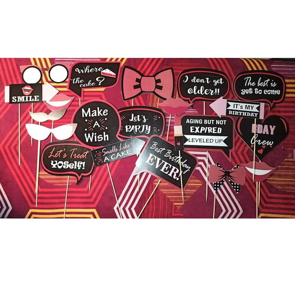 Party Photo Booth Props | Photobooth Props for Baby Shower, Birthday Party | Decoration, Kitty Party, Office Celebration- Pack of 20